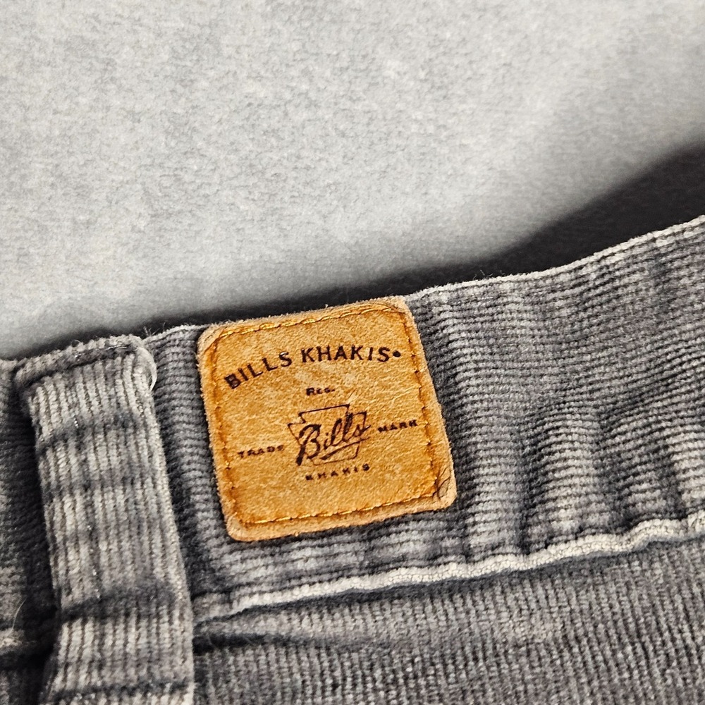 Bills Khakis Pants Mens 42x30 (Fits 40x28) Gray Corduroy Straight Leg Stretch - Picture 7 of 14